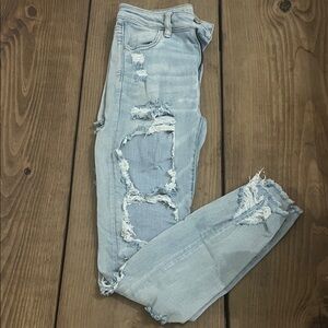 American Eagle Outfitters Light Blue Jeans Super Hi-Rise Jeggins